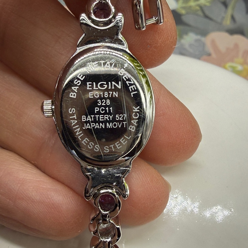 Elgin Mixed Gemstone Tennis Bracelet natural gemstones "S" link watch - Picture 7 of 8
